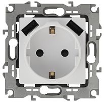 Розетка с заземлением +2xUSB без рамки Эра Elegance 1-м. шторки белый картинка